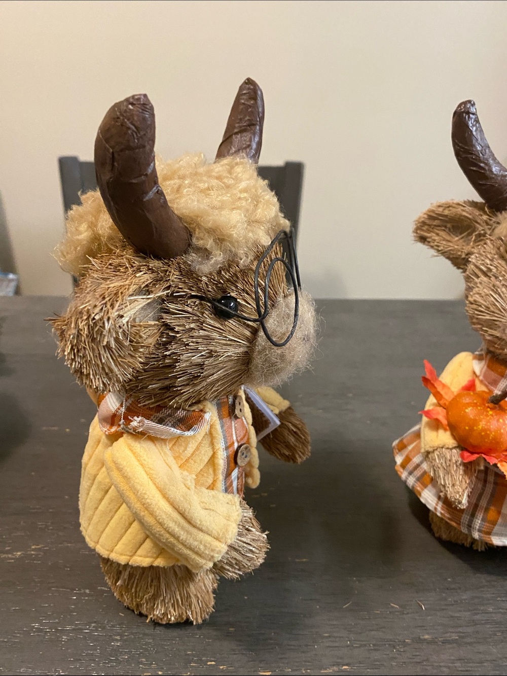 Harvest Rustic Sisal Cow Couple - Picture 2 of 13